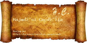 Hajmási Cecília névjegykártya